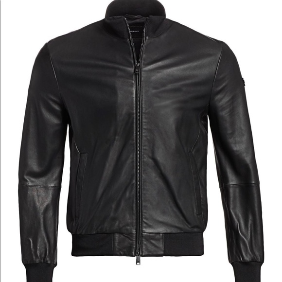Armani Jeans men's leather bomber jacket $800 new!
